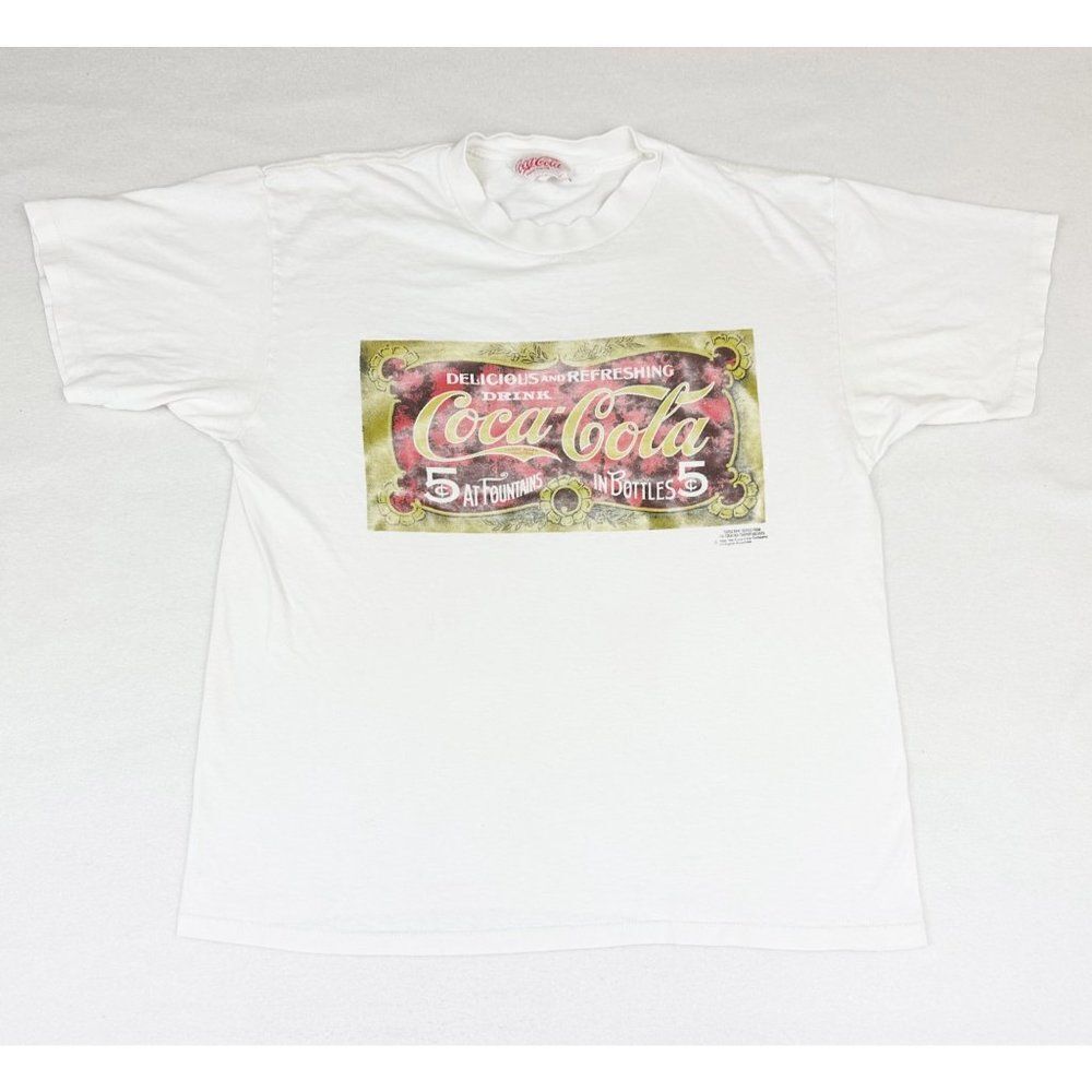 Vintage 1994 Coca Cola T-Shirt White Soda Pop Single Stitch